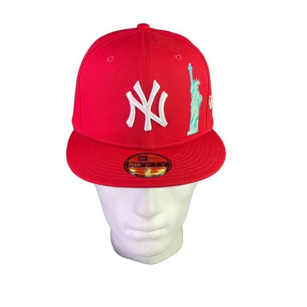 New Era New York Yankees Statue of Liberty 59Fifty Fitted Hat MLB Red Size 7 1/4